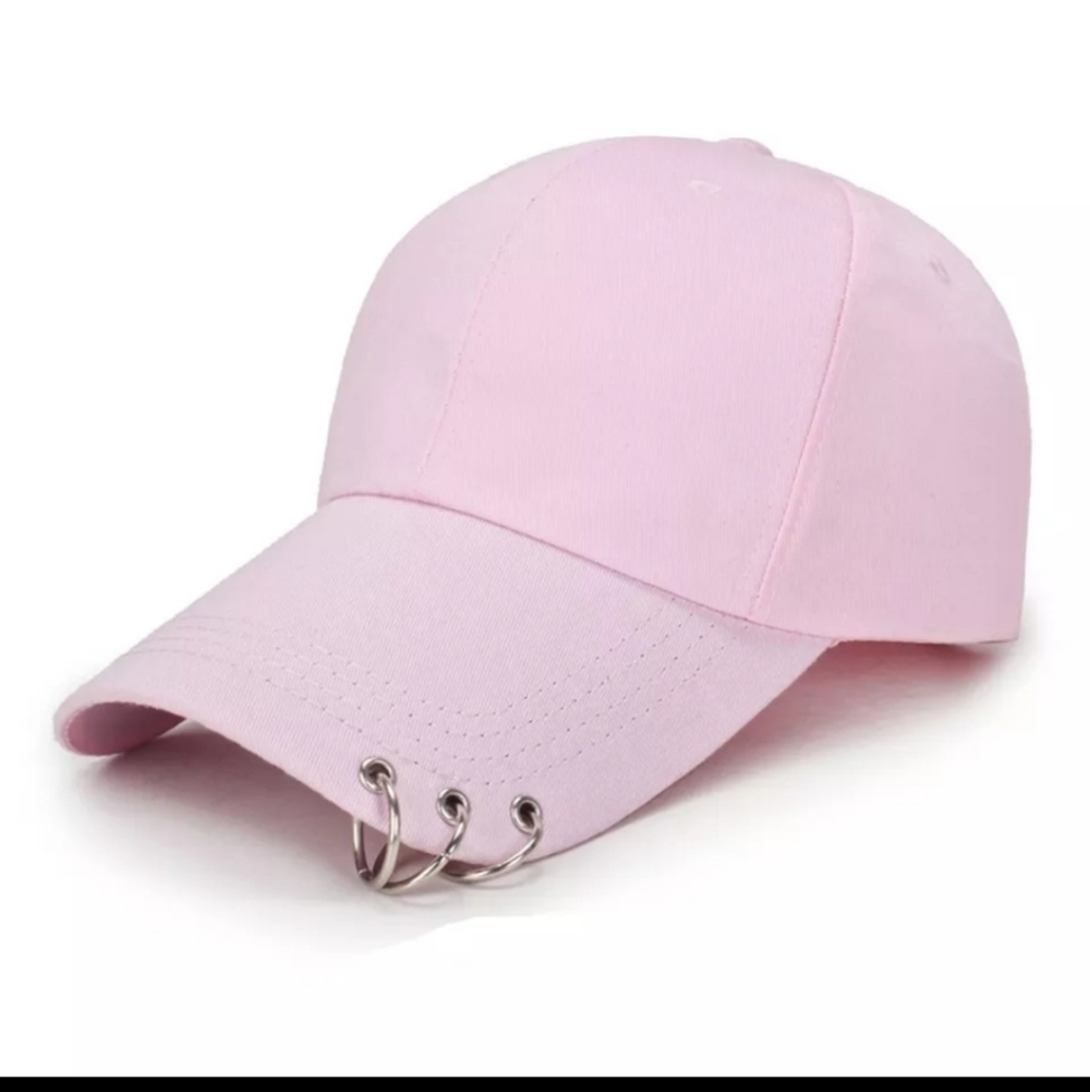 Pink pierced baseball cap